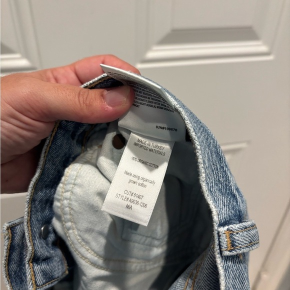 Agolde Mia Jeans Distressed High-Rise Straight Leg Denim Size 28 - Picture 6 of 8